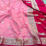 Baby Pink Semi Georgette Banarasi Saree