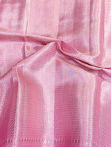 Baby Pink Zig Zag Pure Chiniya Silk Saree