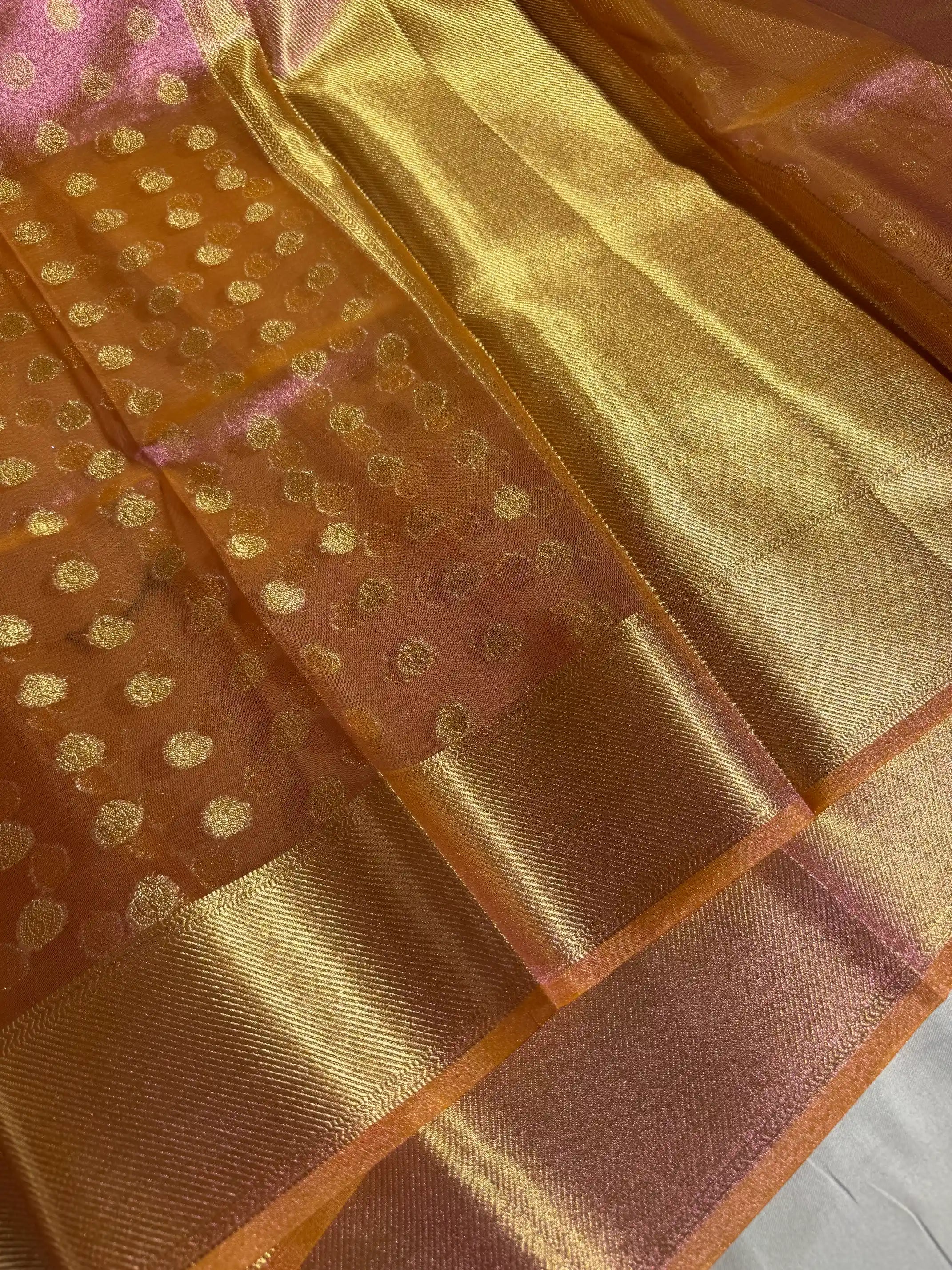 Baby pink soft tissue jacquard Banarasi saree