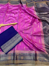 Barbie Pink Eccentric Chiniya Silk Designer Banarasi Saree