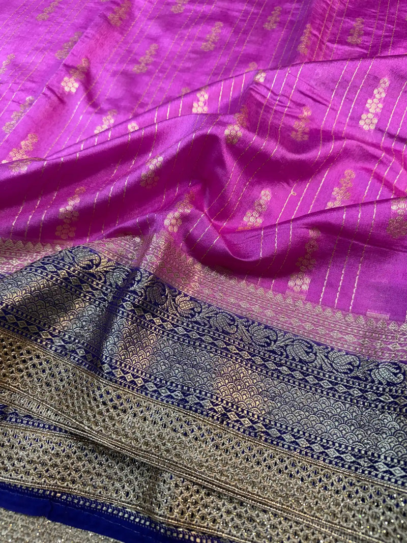 Barbie Pink Eccentric Chiniya Silk Designer Banarasi Saree
