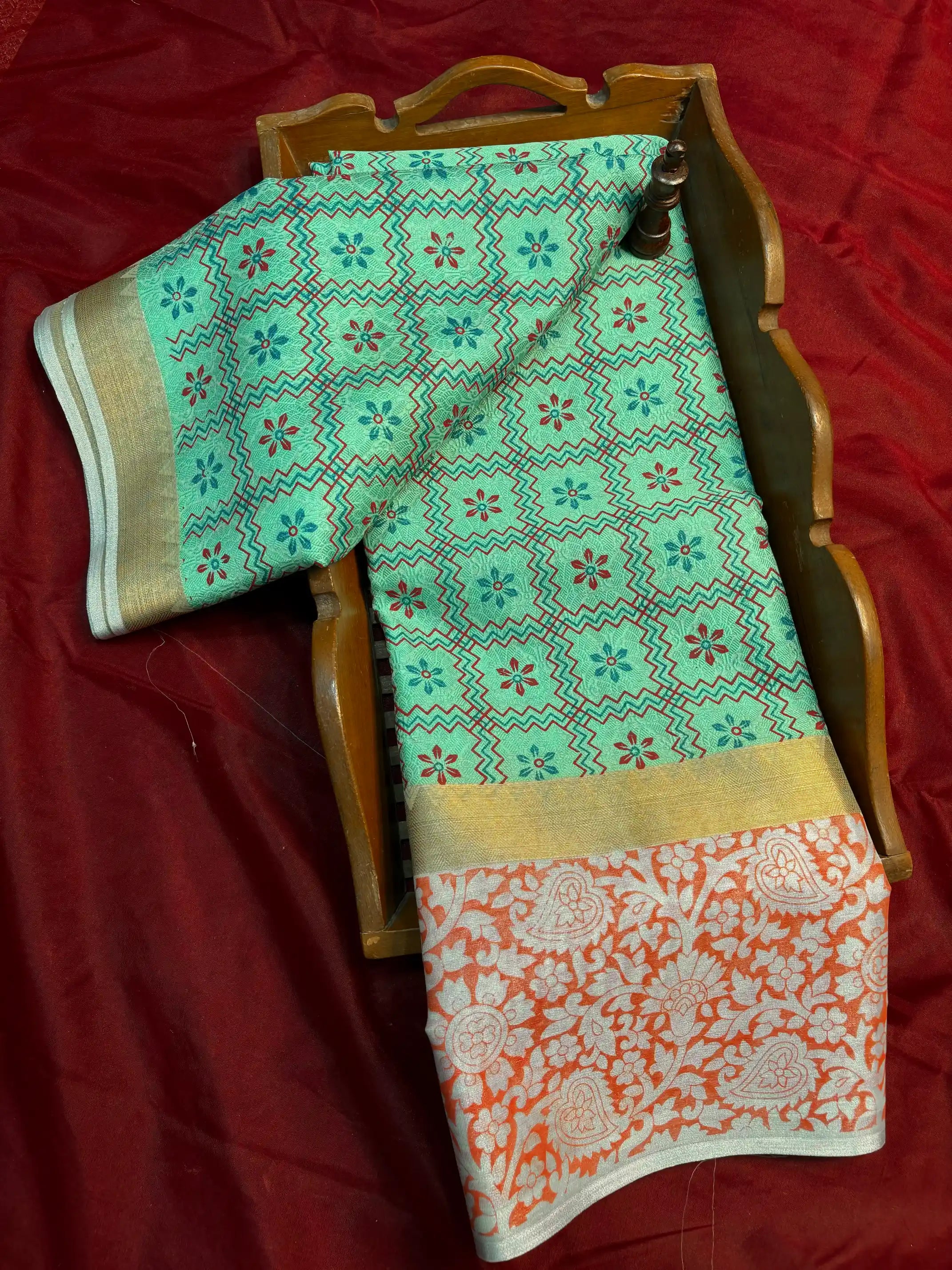 Beautiful Softsilk Traditional Printed Banarasi Saree