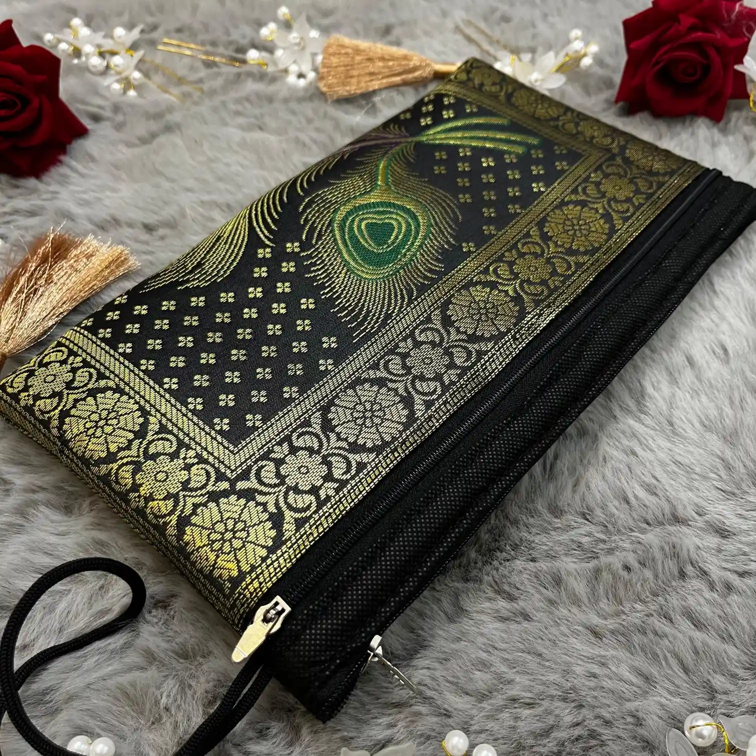 Black Shade Handmade Banarasi Women Wallet