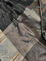 Black Organza Silk Sequin Work Banarasi Saree