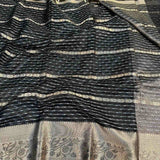 Black Organza Silk Zari Woven Banarasi Saree