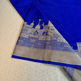 Blue Semi Georgette Ghats Of Banaras Saree