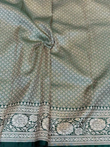Bottle Green Premium Mashru Katan Saree