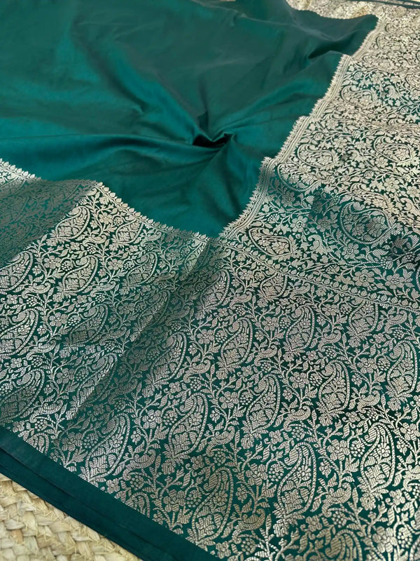 Bottle Green Thanjavur Softsilk Zari Jacquard Saree