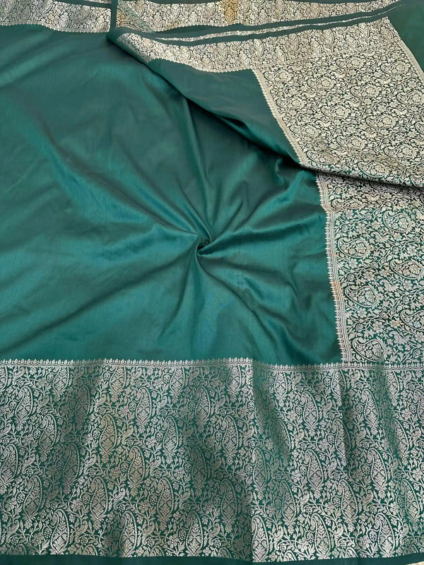 Bottle Green Thanjavur Softsilk Zari Jacquard Saree