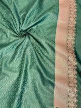 Bottle Green Traditional Weave Mashru Katan Saree