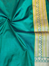 Bottle Green Meenakari Brocade Katan Silk Saree