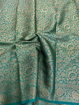 Bottle Green Mysore Crepe Silk Zari Banarasi Saree