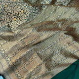 Bottle Green Shade Pure Katan Silk Banarasi Saree