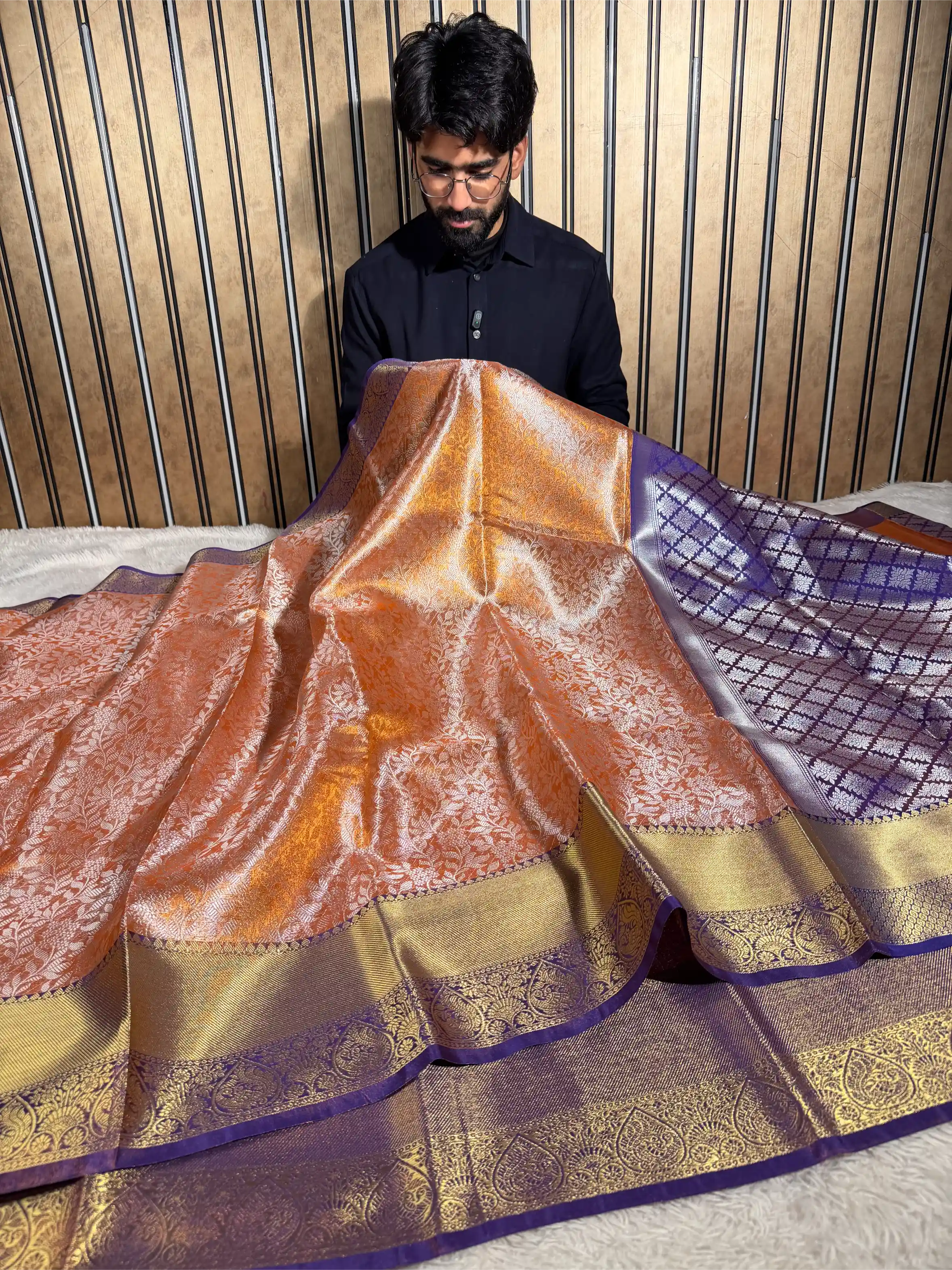 Kanjivaram Embossed Tissue Banarasi Saree