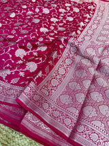 Bridal Pink Intricate Meenakari Chiniya Silk Banarasi Saree