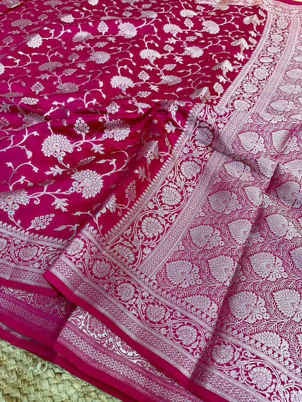 Bridal Pink Intricate Meenakari Chiniya Silk Banarasi Saree