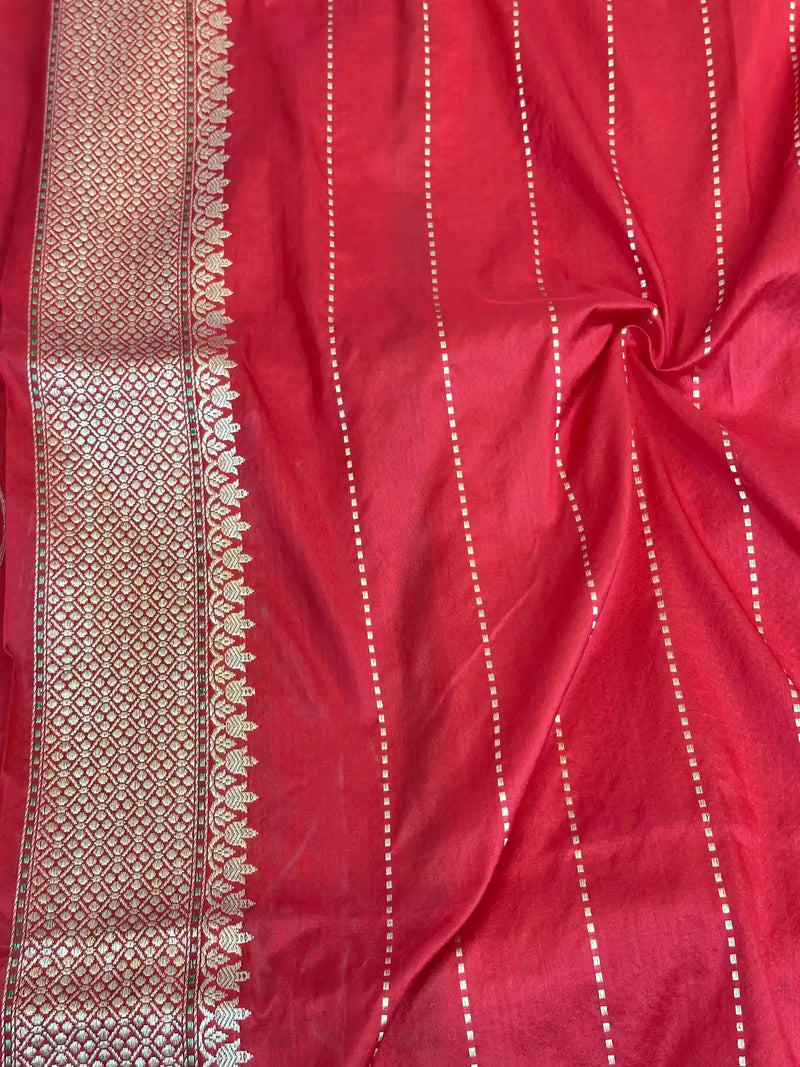 Bridal Red Handwoven Pure Katan Silk Banarasi Saree