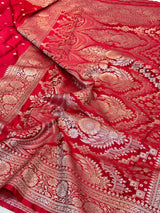 Bridal Red Premium Mashru Katan Saree