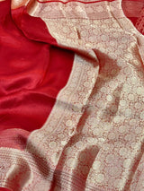 Bridal Red Pure Tissue Silk Banarasi Saree