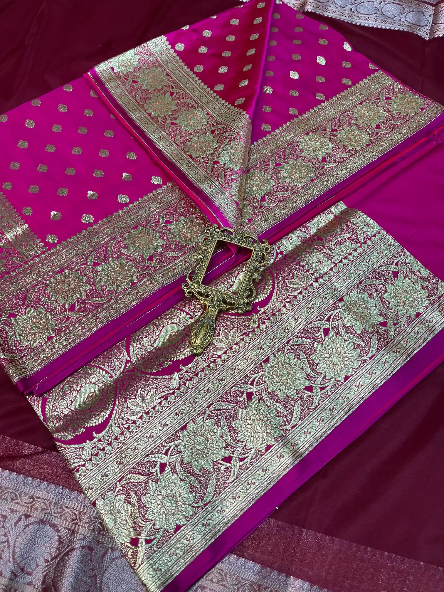 Bridal Light Purple Satin Silk Premium Buti Banarasi Saree