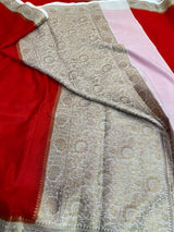 Bridal Red Mysore Silk Banarasi Saree