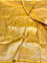 Bright Yellow Abstract Pure Katan Silk Saree