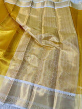 Bright Golden Yellow Tissue Silk Kanjeevaram Bridal Saree