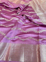 Bright Pink Pure Chiniya Silk Banarasi Saree