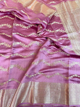 Bright Pink Pure Chiniya Silk Banarasi Saree