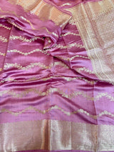 Bright Pink Pure Chiniya Silk Banarasi Saree