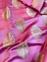 Bright Pink Pure Chiniya Silk Banarasi Saree