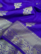 Chelsea Blue Chiniya Silk Traditional Banarasi Saree