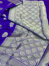 Chelsea Blue Chiniya Silk Traditional Banarasi Saree