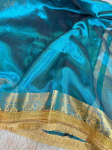 Cobalt Blue Maharani Tissue Silk Saree