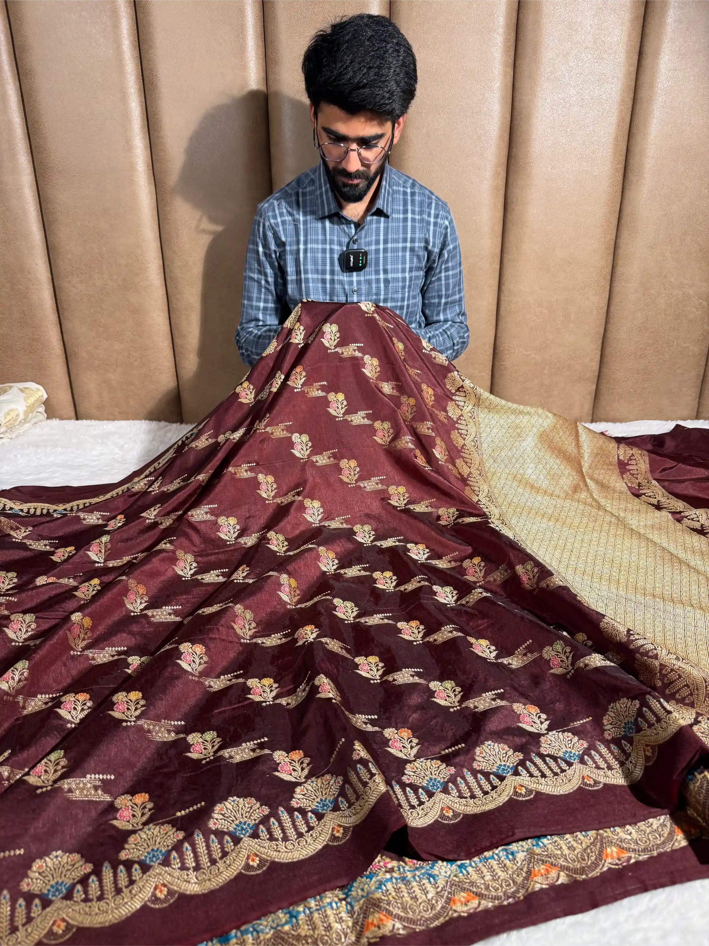 Coffee Brown Tilfi Meena Warm Silk Banarasi Saree