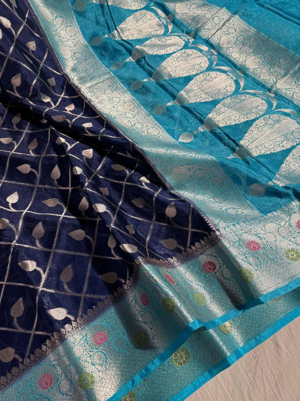 Contrast Shade Chiniya Silk Banarasi Saree