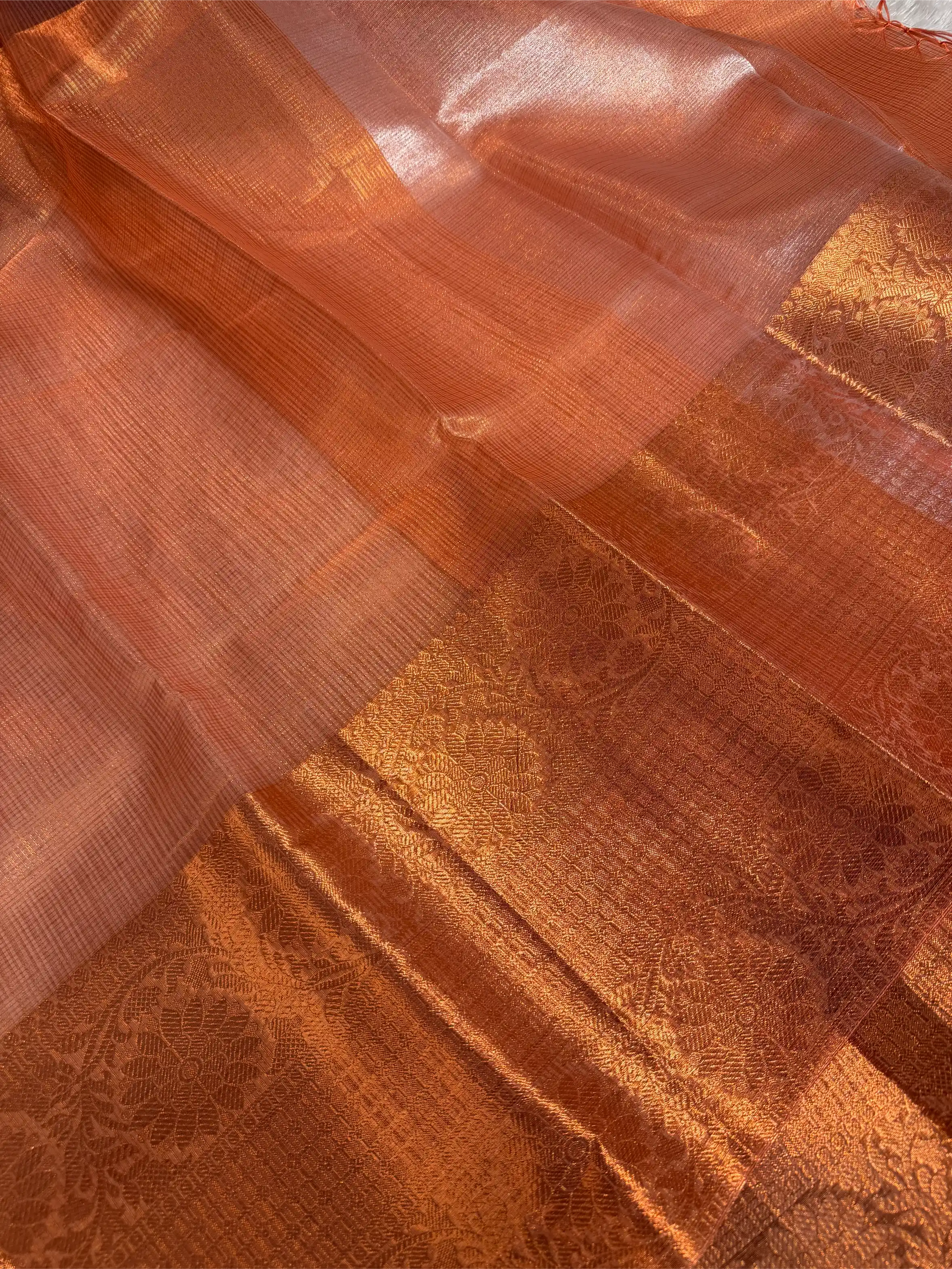 Copper Kota Tissue Silk Banarasi Saree