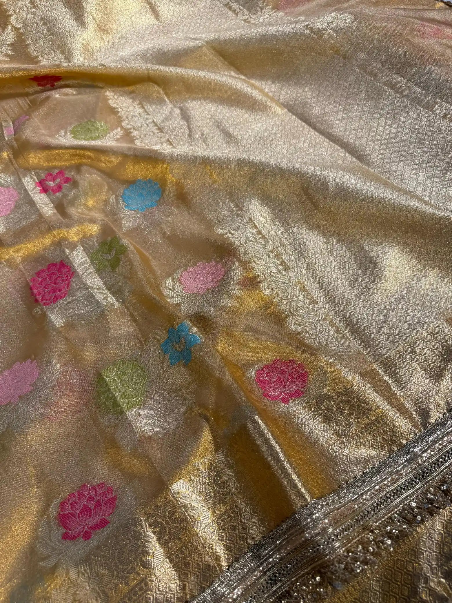 Copper Shade Tilfi Meenakari Tissue Silk Banarasi Saree