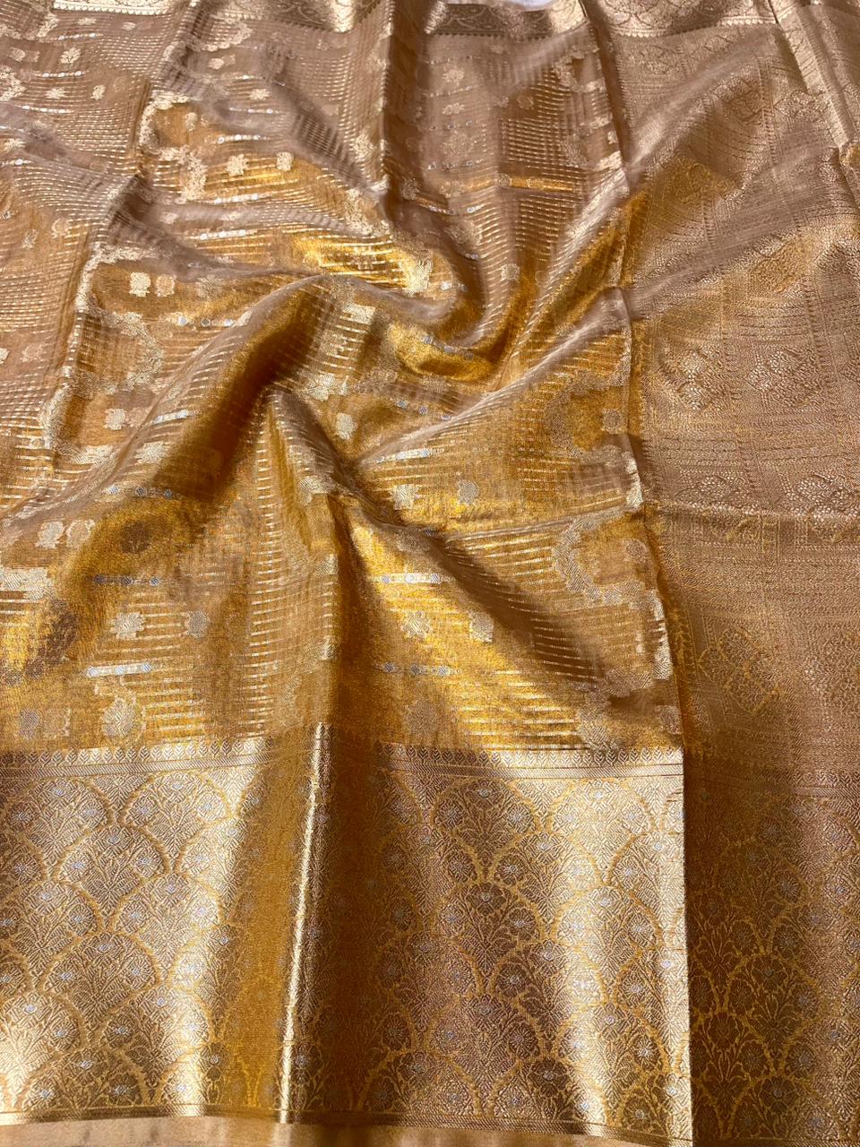 Copper Shade Tissue Silk Traditional Weave Banarasi Saree