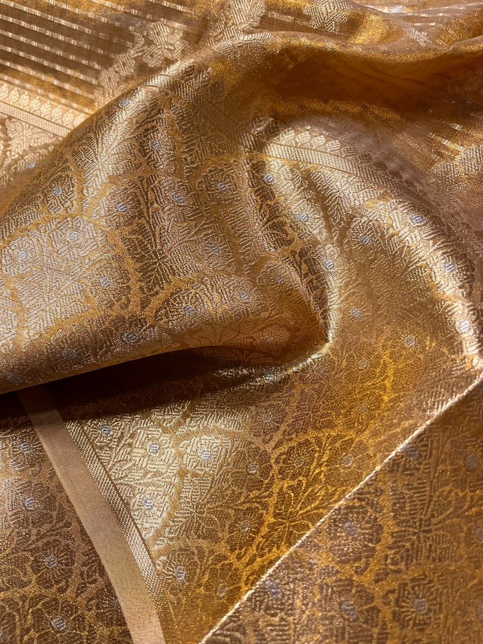 Copper Shade Tissue Silk Traditional Weave Banarasi Saree