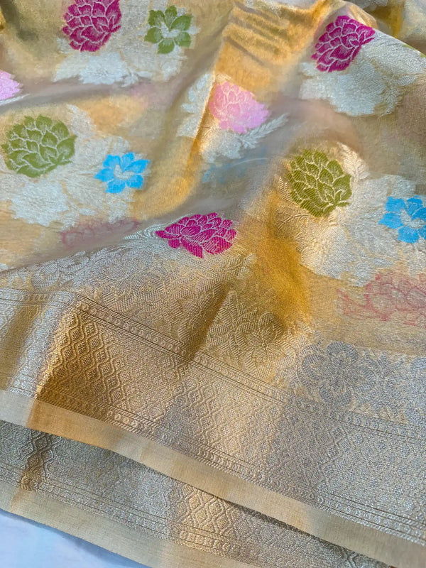 Copper Tissue Silk Traditional Banarasi Saree 