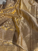 Copper Tissue Silk Saree with rich pallu and blouse