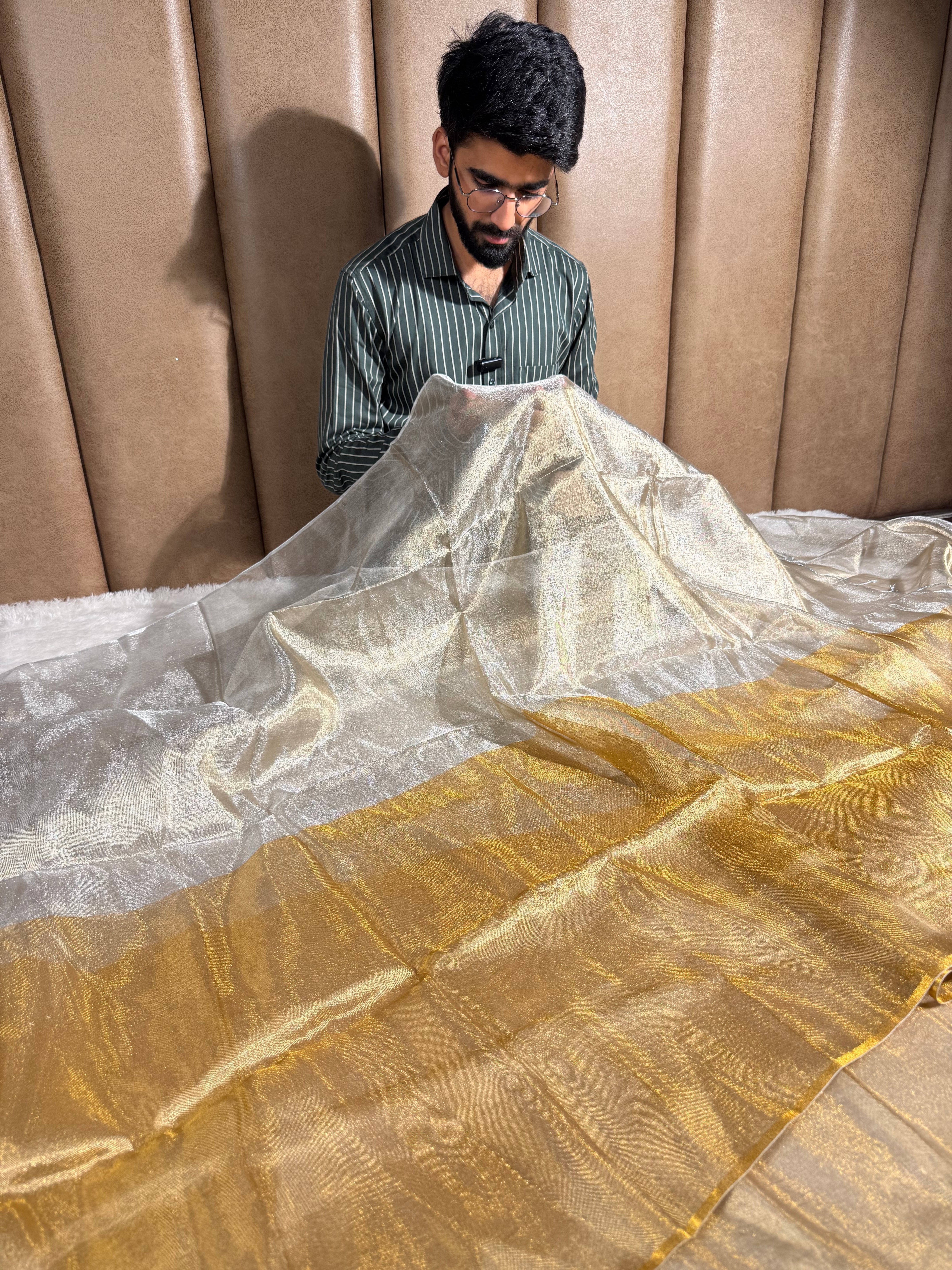 Half Half Statement Pure Tissue Silk Saree