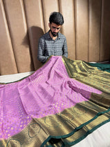 Dark Lavender Georgette Silk Banarasi Saree