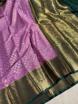 Dark Lavender Georgette Silk Banarasi Saree