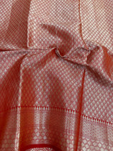 Dark Red Chiniya Silk Traditional Banarasi Saree