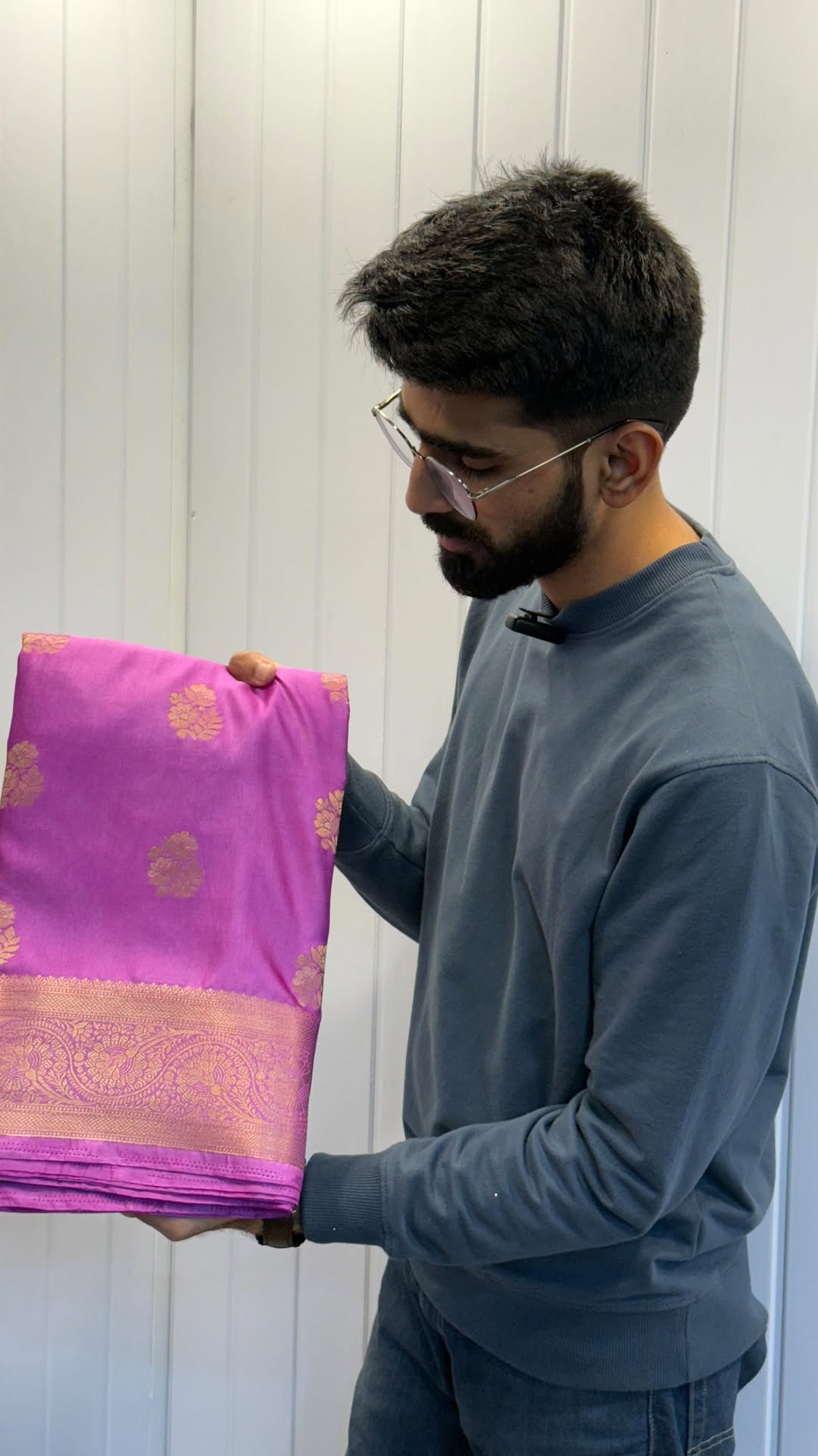 Light Purple Mashru Katan Zari Buta Banarasi Saree