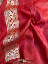 Dark Red Intricate Weave Munga Silk Saree