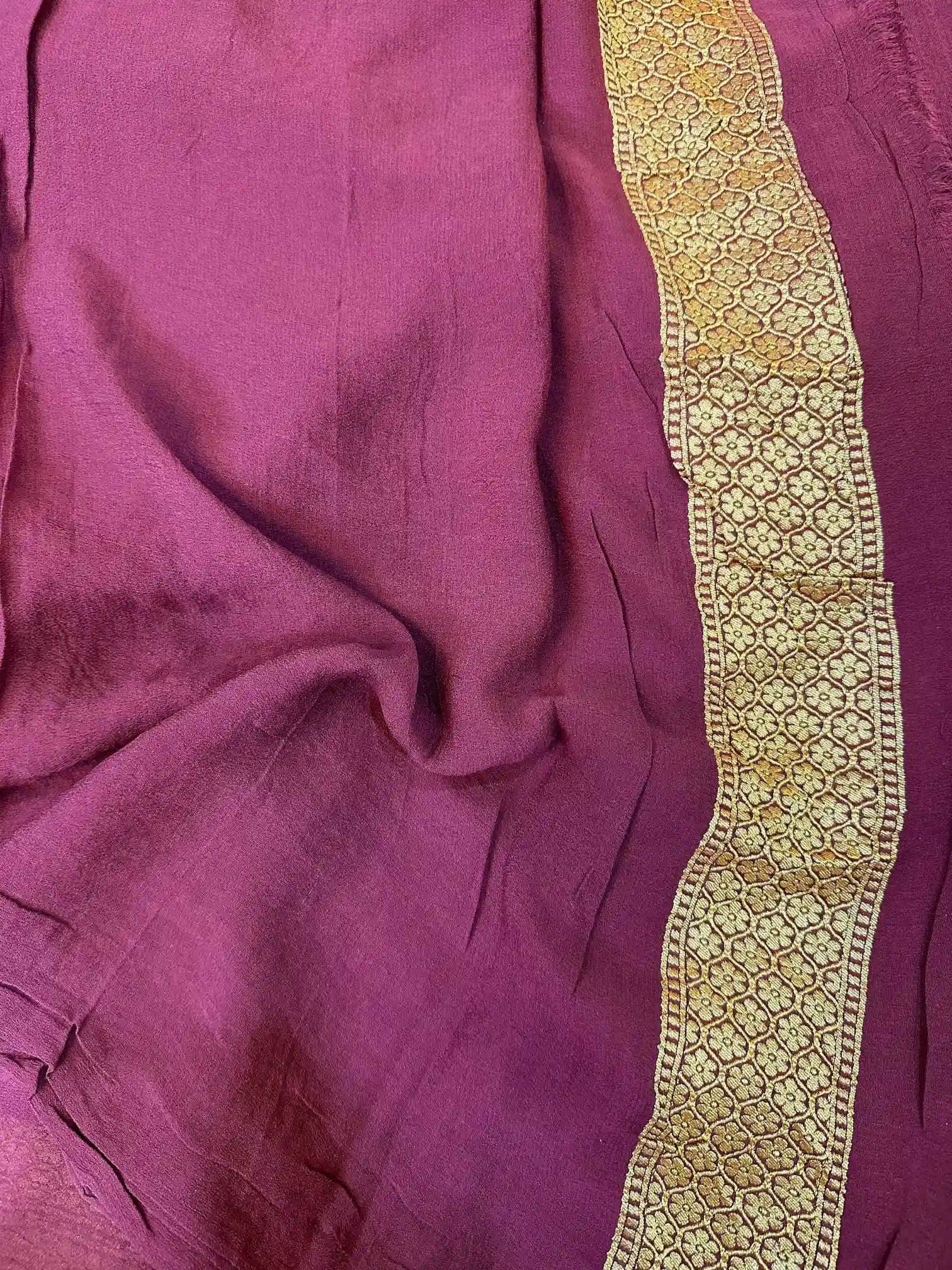 Dark Sea Green Khaddi Georgette Banarasi Saree
