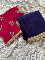 Deep Purple Shade Exclusive Shimmery Mulberry Saree